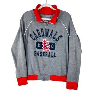 G-III St Louis Cardinals Full Zip Track Jacket Gray Red XL Alyssa Milano MLB